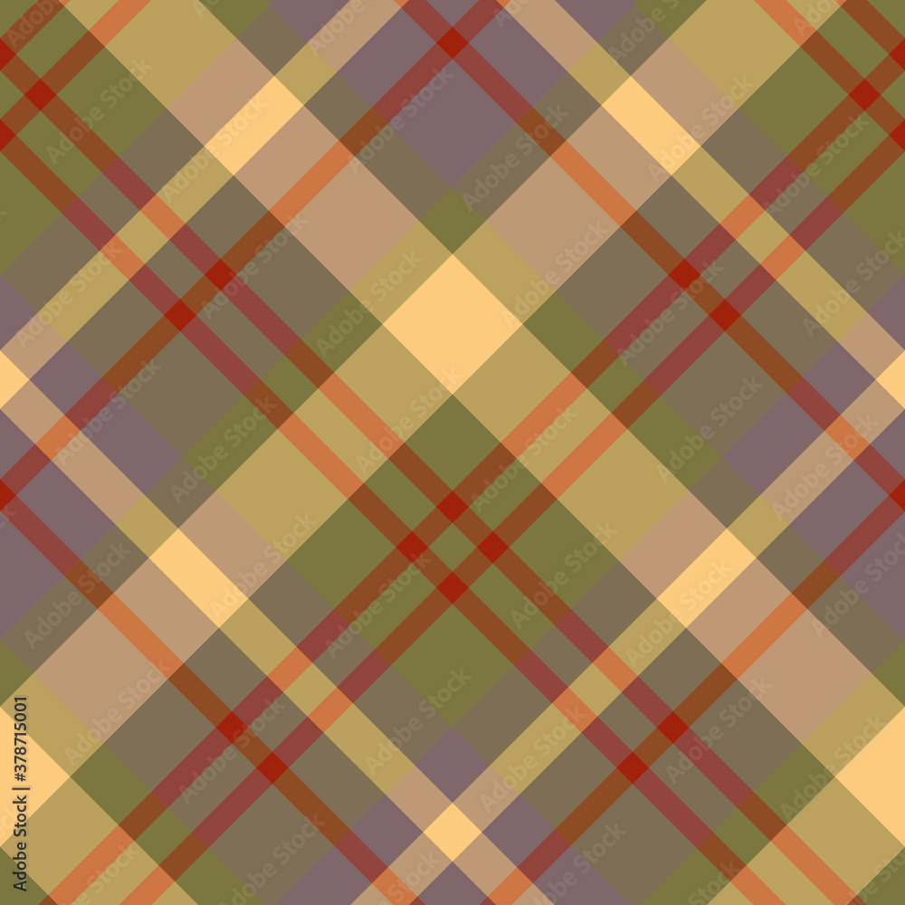 Seamless pattern in simple red, yellow, discreet green and violet colors for plaid, fabric, textile, clothes, tablecloth and other things. Vector image. 2 Seamless pattern in simple red, yellow, discreet green and violet colors for plaid, fabric, textile, clothes, tablecloth and other things. Vector image. 2