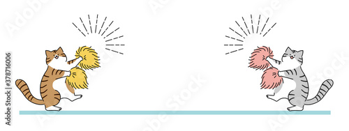 チアリーディングする猫 タイトル 入場