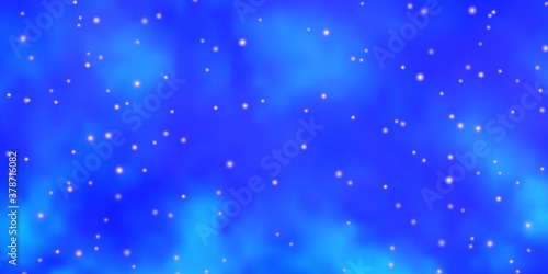 Light BLUE vector template with neon stars. Colorful illustration in abstract style with gradient stars. Pattern for websites, landing pages.