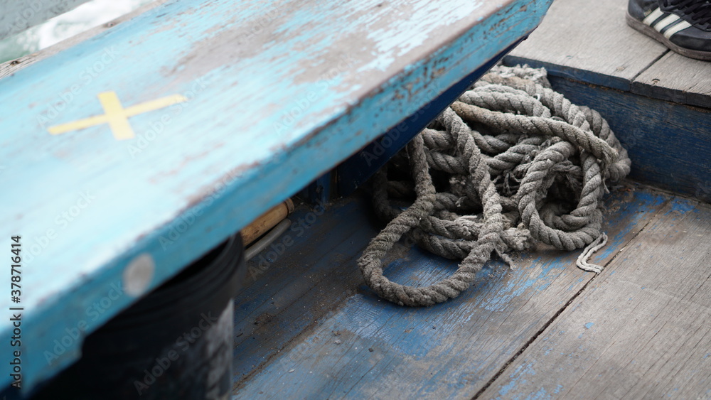 Fototapeta premium rope on a boat