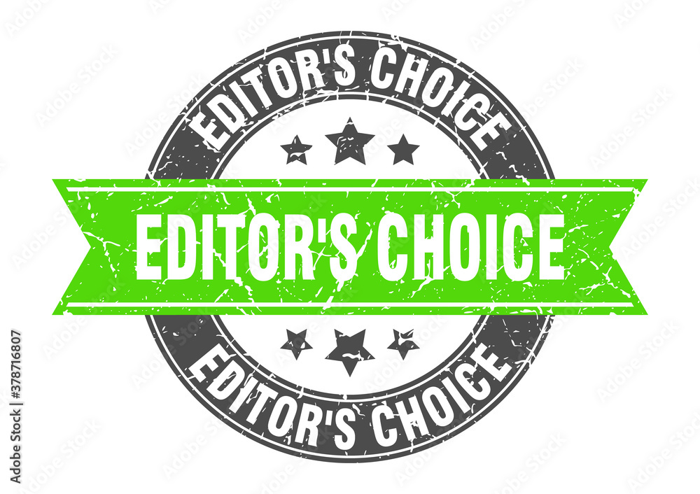 Fototapeta premium editor's choice round stamp with ribbon. label sign