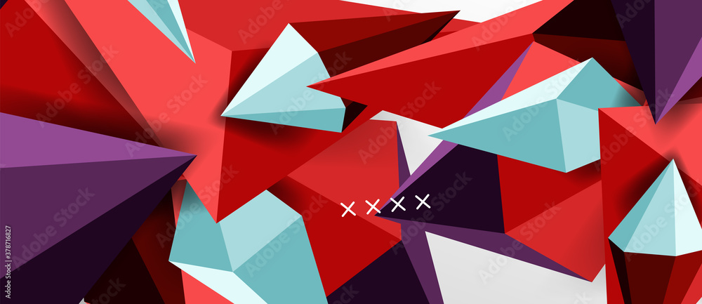 3d low poly abstract shape background vector illustration