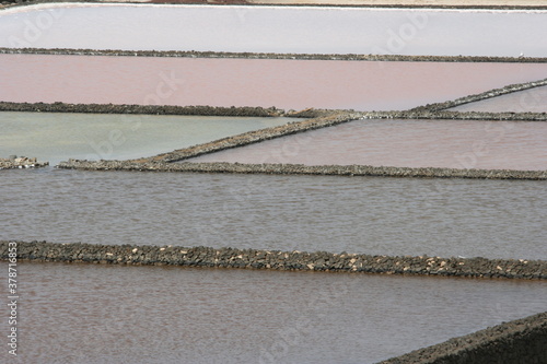 Bilde på lerret traditional saltpan in lanzarote, important area for lanzarote business