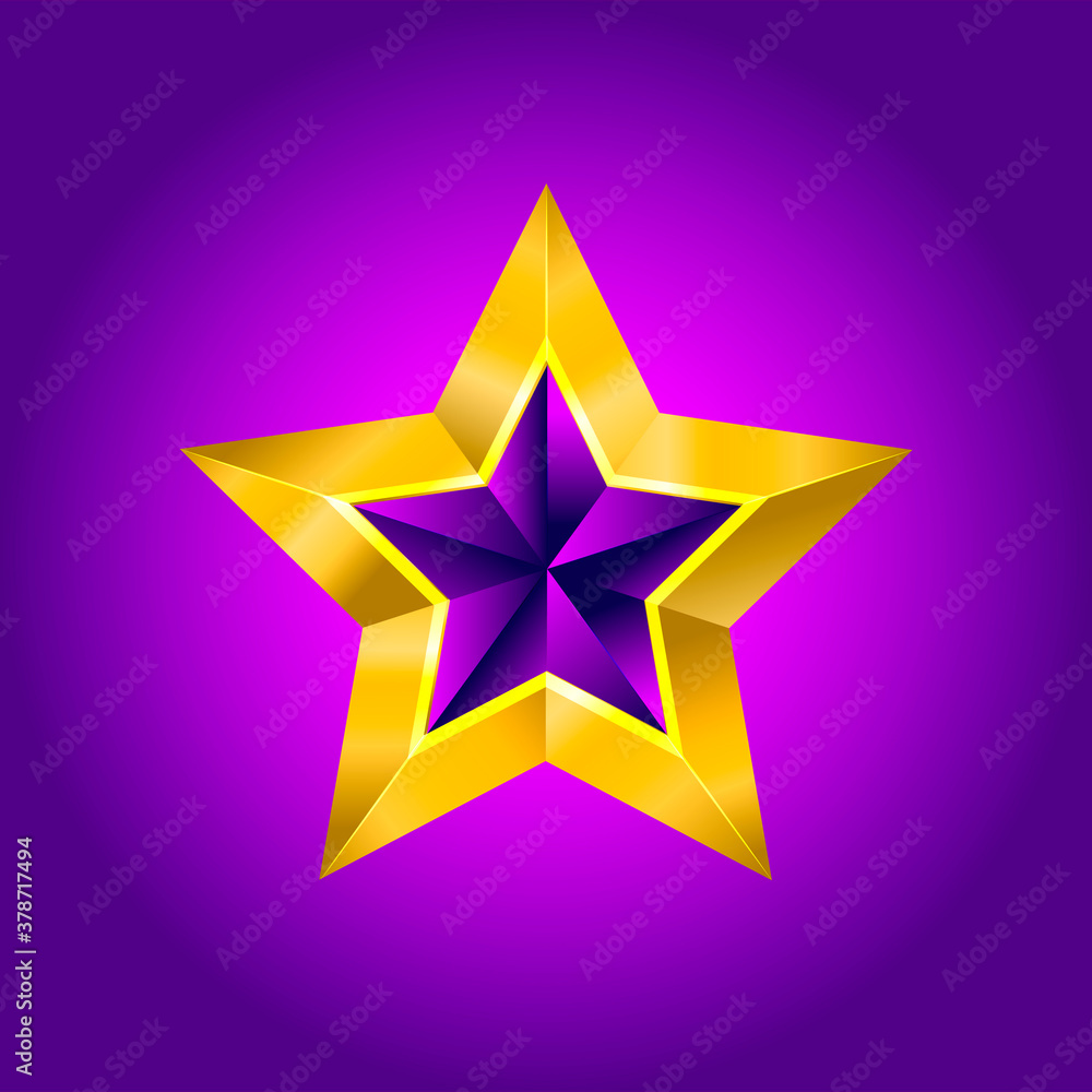 illustration of a purple gold star on steel background. vector file New year Christmas illustration of a purple gold star on steel background. vector file New year Christmas