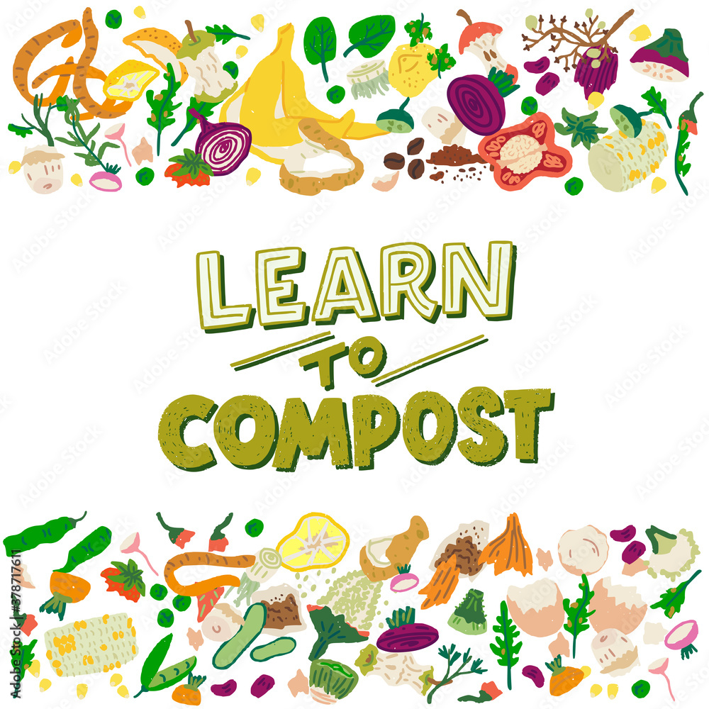 Learn To Compost inscription and illustration