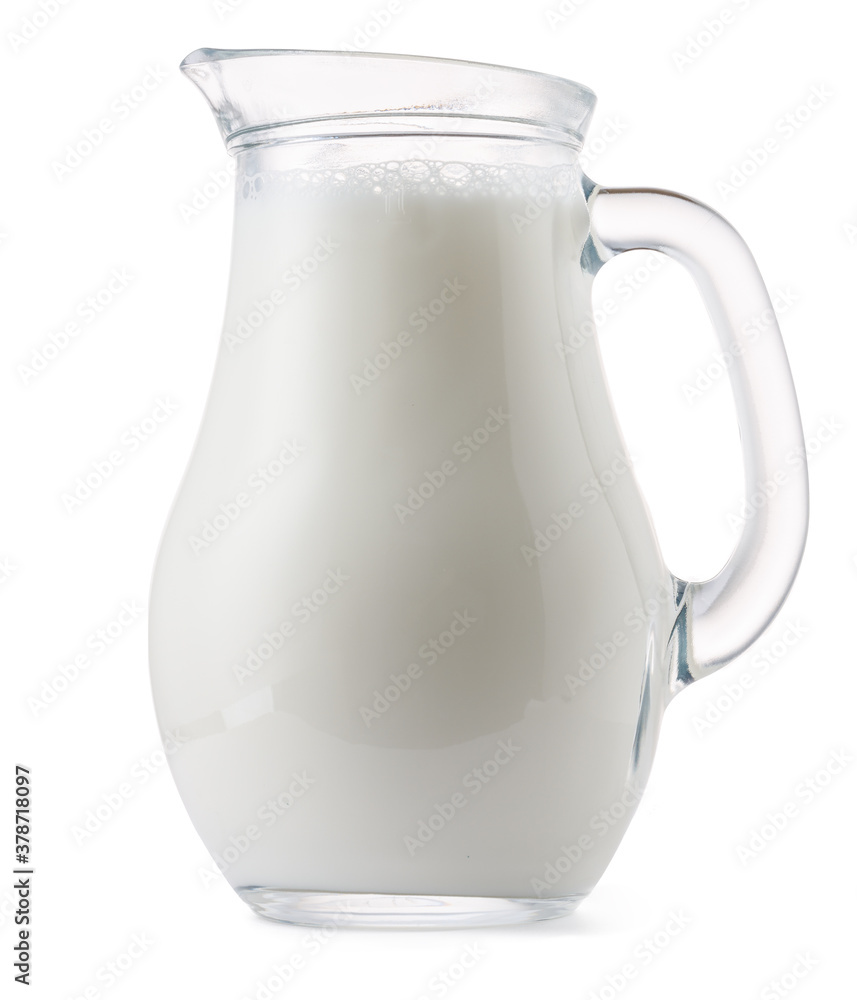 Glass milk jar isolated on white background Glass milk jar isolated on white background