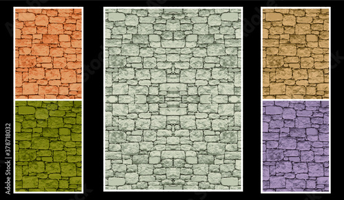 vector five color wall background for game development