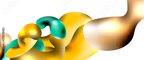 Bubbles abstract background. Liquid splashes on white vector template