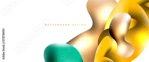 Bubbles abstract background. Liquid splashes on white vector template