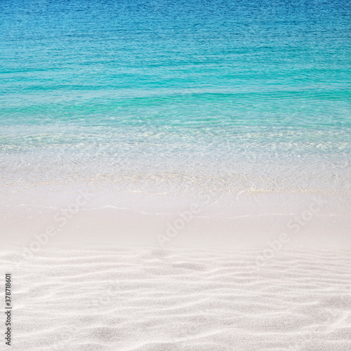 Beach and turquoise sea background