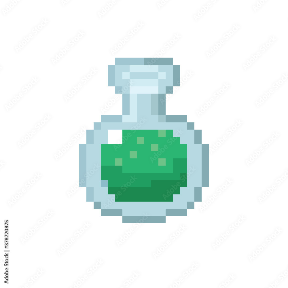 Green potion pixel art. Vector Picture. Green potion pixel art. Vector Picture.