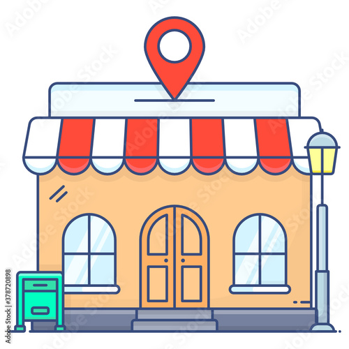 Fototapeta Naklejka Na Ścianę i Meble -  
Retail store location flat icon vector
