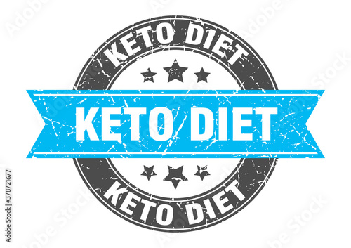 keto diet round stamp with ribbon. label sign