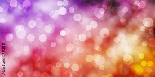 Light Purple, Pink vector texture with circles. Colorful illustration with gradient dots in nature style. Design for posters, banners.