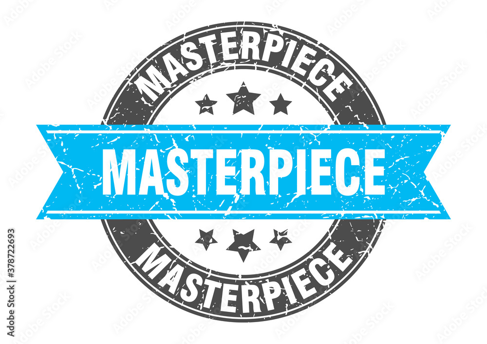 Fototapeta premium masterpiece round stamp with ribbon. label sign