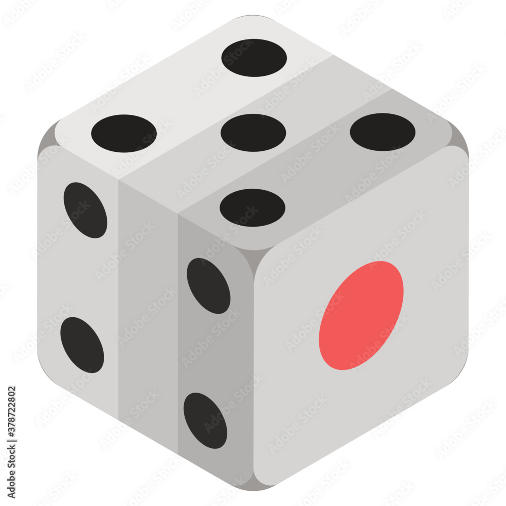 
Icon of ludo dices in isometric style on isolated white background.
