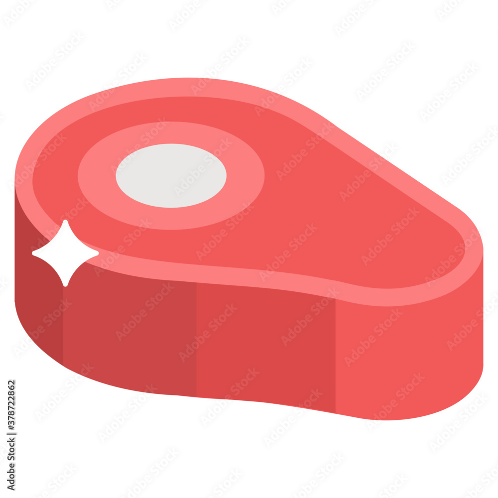 Meat steak icon of isometric design vector, grilled meal
Meat steak icon of isometric design vector, grilled meal