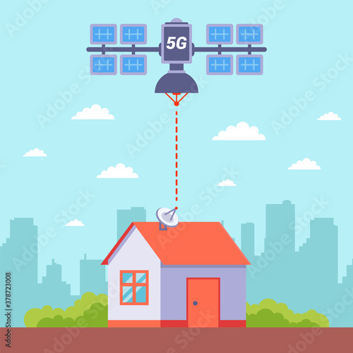 Slika na platnu the satellite distributes free 5G internet