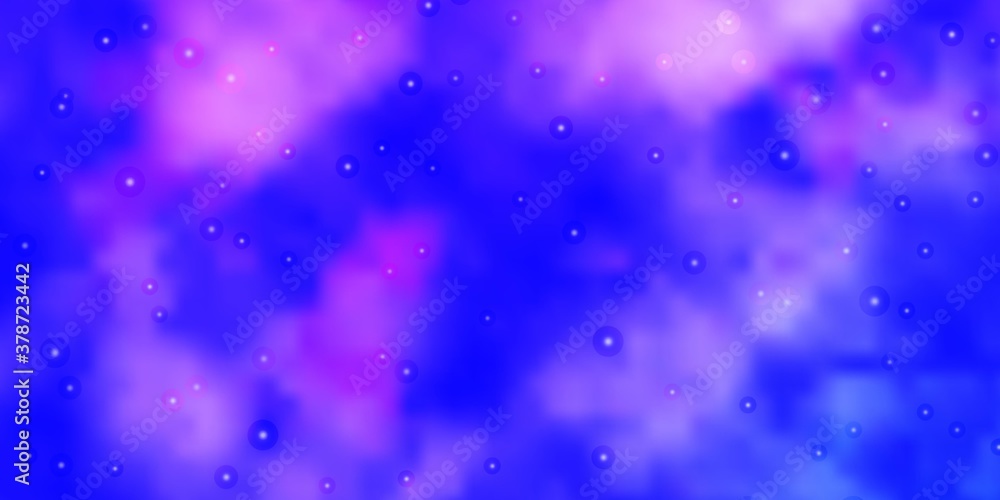 Light Purple vector background with colorful stars. Blur decorative design in simple style with stars. Design for your business promotion.