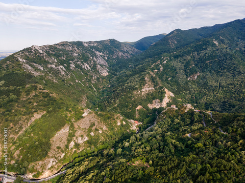 Aerial view of Rhodopes near Asenovgrad  Bulgaria