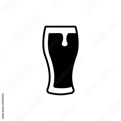 Pinta de cerveza. Logotipo vaso de cerveza vintage con espuma en color negro