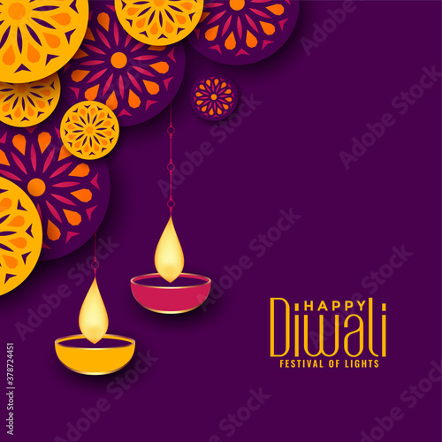 beautiful diwali festival decorative background design