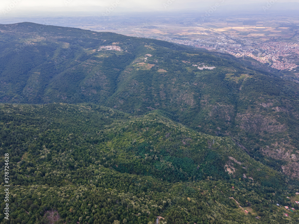 Aerial view of Rhodopes near Asenovgrad, Bulgaria