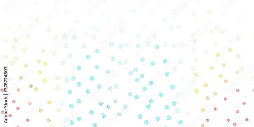 Light blue, red vector doodle texture with flowers. Light blue, red vector doodle texture with flowers.