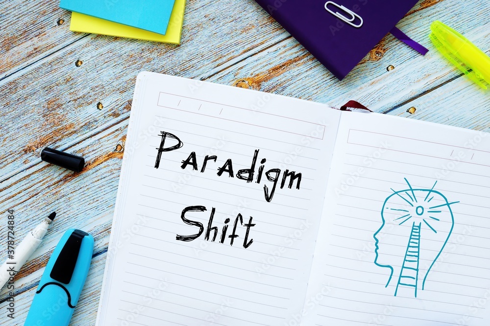 Financial concept about Paradigm Shift with sign on the sheet. - obrazy, fototapety, plakaty 