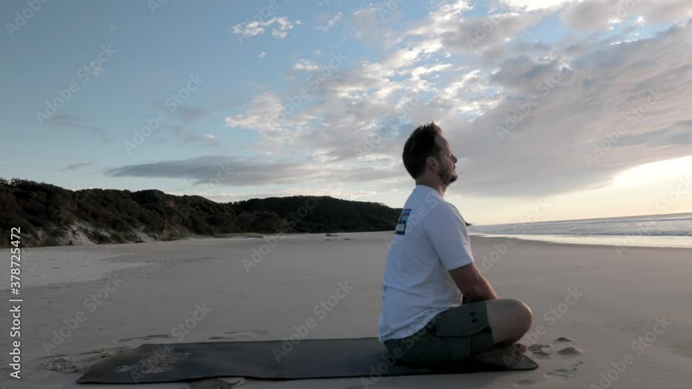Sunrise meditation on the beach Sunrise meditation on the beach
