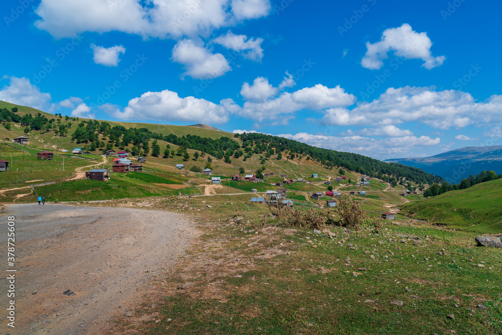 Beautiful mountain landscape in Ajara, Village in beautiful valley