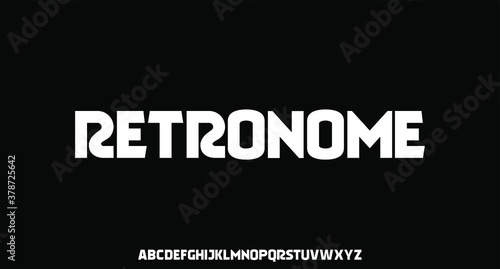 retronome, classic retro headline display font alphabet vector set