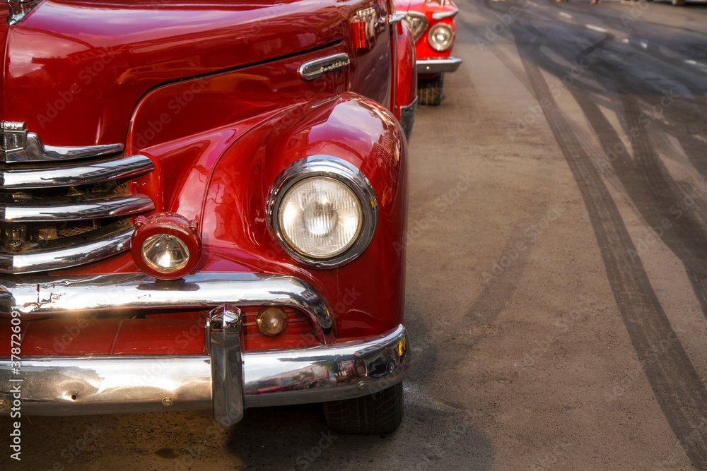 
Red retro classic car