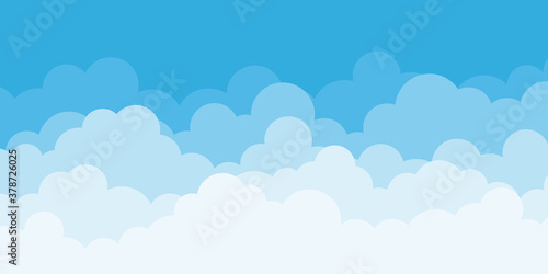 Clouds on top with blue sky outdoor landscape vector background