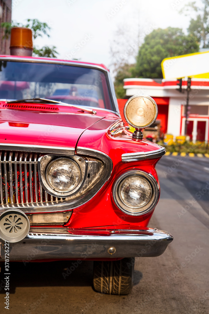 Red retro classic vintage car