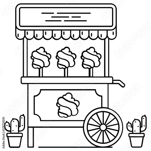 
An icon of cotton candy in modern flat style 
