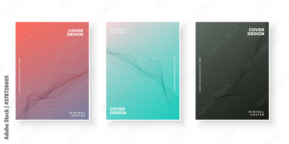 trendy modern gradient cover page template design