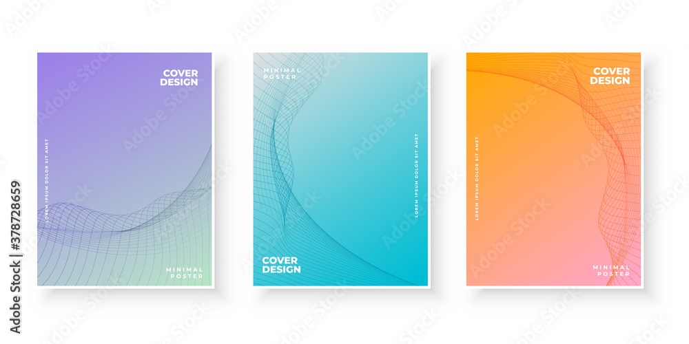 Naklejka premium gradient cover pages design with curvy pattern