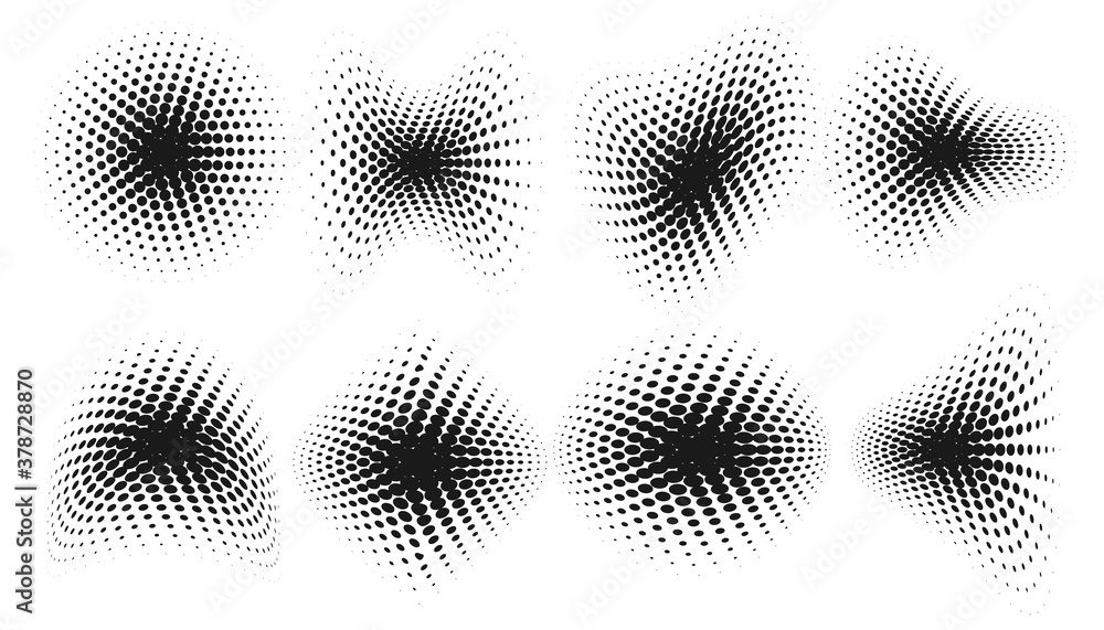 abstract grunge halftone distorted shapes background design