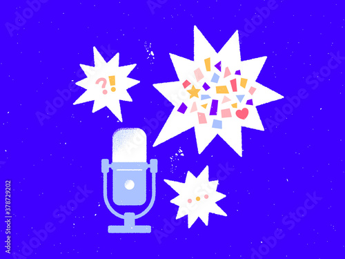 How to record a podcast interview vector illustration