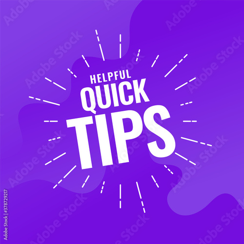 helpful quick tips purple background design