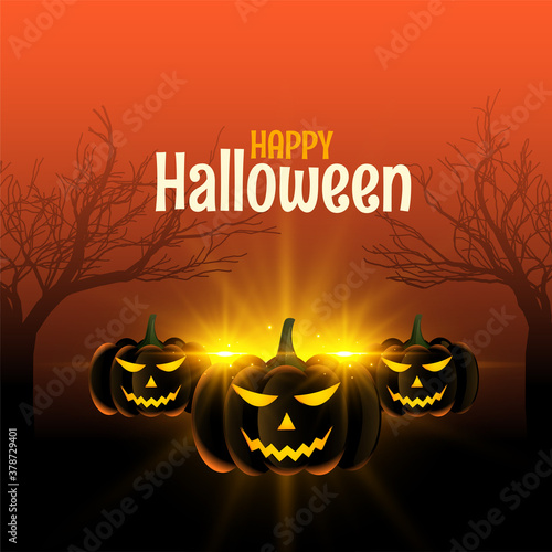 happy halloween scary pumpkin festival background design