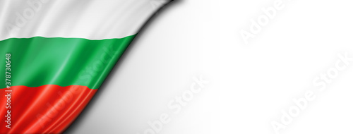 Bulgarian flag isolated on white banner