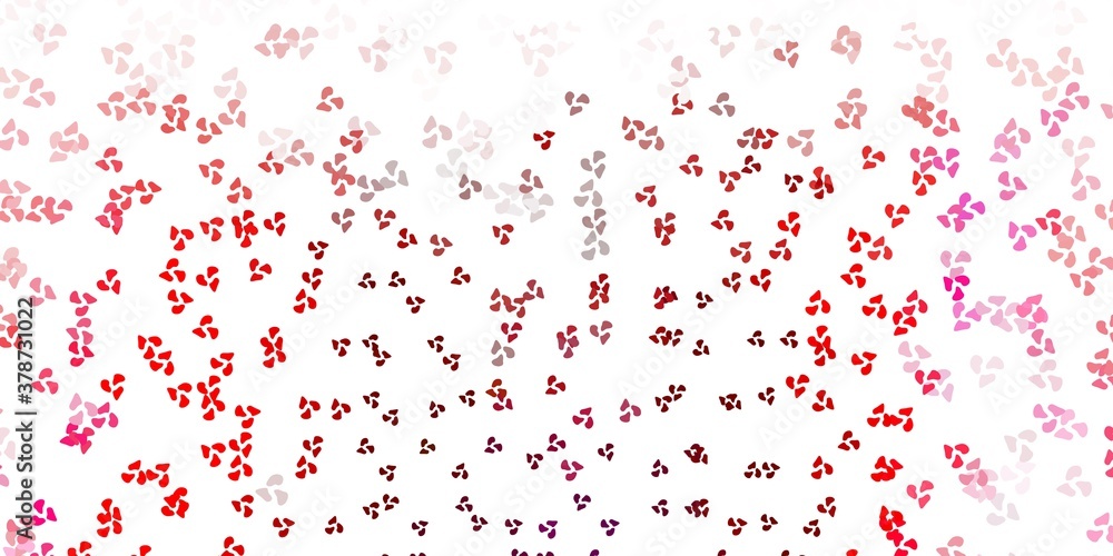 Light pink, red vector background with random forms.