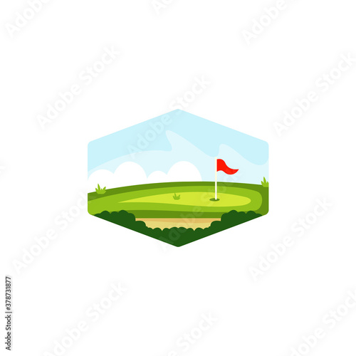Golf Logo Template. Landscape Design. Vector Illustrator, Golf logo club high quality