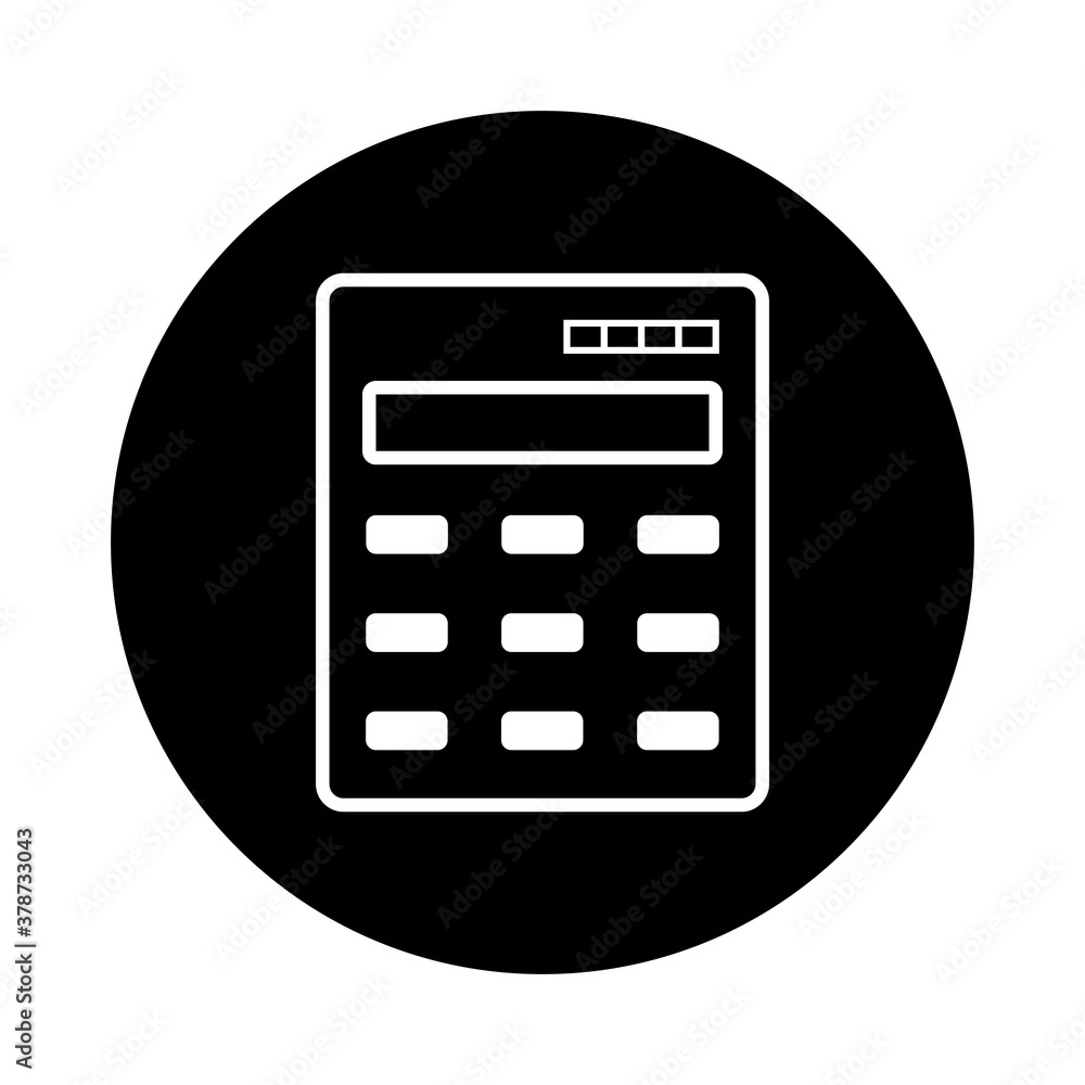 Calculator flat icon vector with bubble design. Calculator flat icon vector with bubble design.