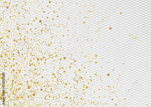 Gold Confetti Shiny Vector Transparent 
