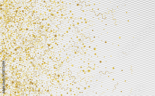 Gold Streamer Festive Vector Transparent 
