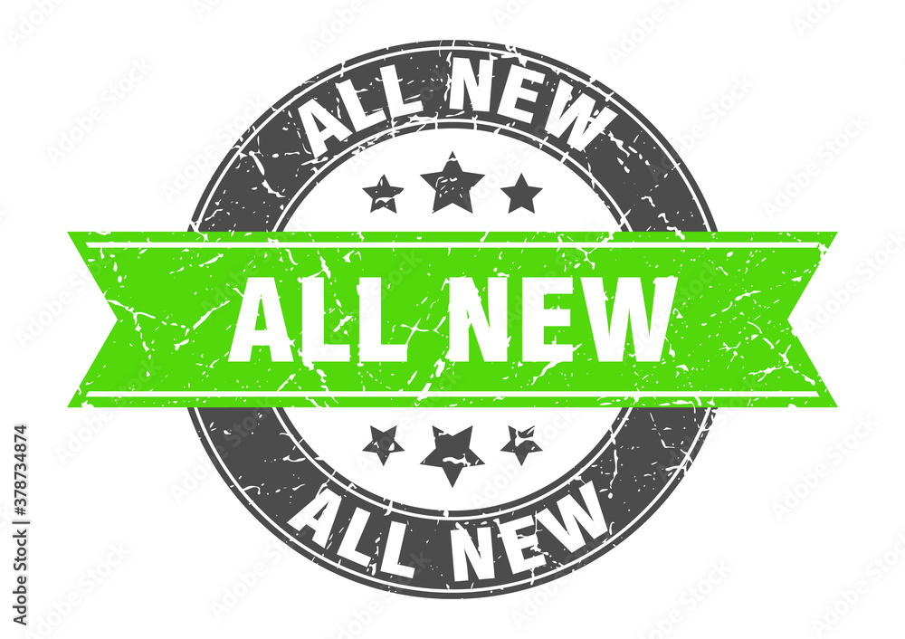 Fototapeta premium all new round stamp with ribbon. label sign
