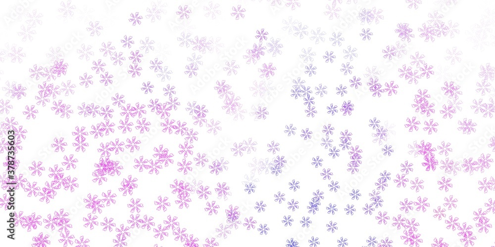 Light purple, pink vector abstract layout with leaves.